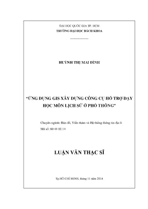 Ứng Dụng GIS Và Viễn Thám Xây Dựng Công Cụ Hỗ Trợ Dạy 