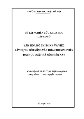 Nghiên cứu văn hóa Hồ Chí Minh và xây dựng đời sống văn
