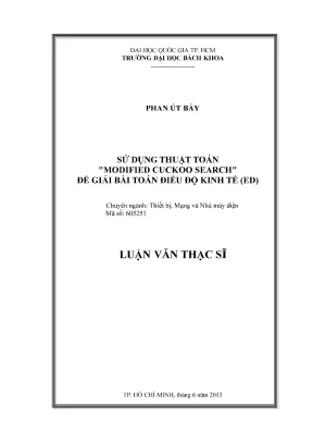 Luận Văn Thạc Sĩ: Giải Bài Toán Điều Độ Kinh Tế ED Bằng