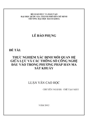 Luận Văn Thạc Sĩ: Mối Quan Hệ Giữa Lực và Thông Số Công 