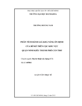 Phân Tích Khả Năng Ổn Định Bờ Kè Trên Cọc Tại Quận Ninh