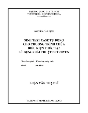 Luận Văn Thạc Sĩ: Sinh Test Case Tự Động Cho Chương