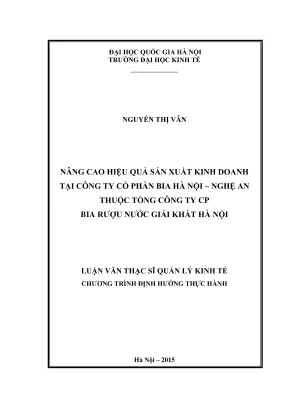 Nâng cao hiệu quả sản xuất kinh doanh tại Công ty Cổ