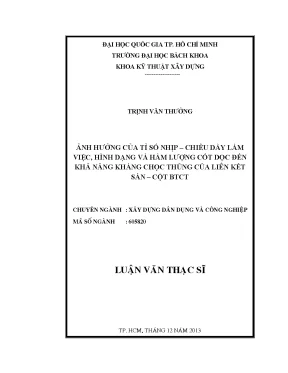 Tác động của tỉ số nhịp chiều dày và hàm lượng cốt dọc