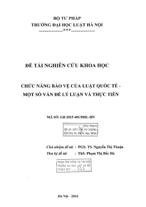 Chức năng bảo vệ của luật quốc tế: Lý luận và thực tiễn