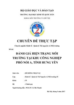 Chuyên Đề Thực Tập: Ô Nhiễm Môi Trường Tại Khu Công 