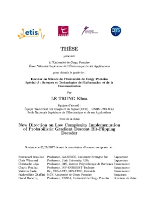 Luận án tiến sĩ new direction on low complexity implementation of probabilistic gradient descent bitflipping decoder