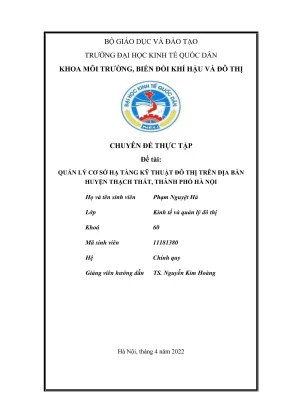 Chuyên đề thực tập quản lý cơ sở hạ tầng kỹ thuật đô thị