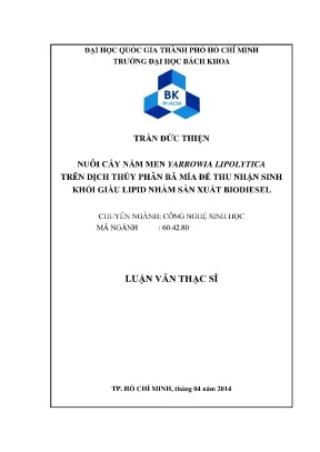 Nuôi cấy nấm men Yarrowia lipolytica trên dịch thủy phân