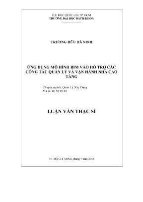 Ứng Dụng Mô Hình BIM Trong Quản Lý Và Vận Hành Nhà Cao 