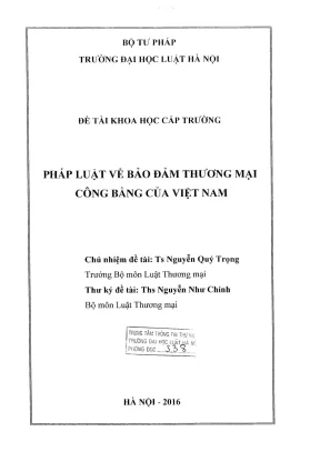 Nghiên cứu khoa học cấp trường về pháp luật bảo đảm 