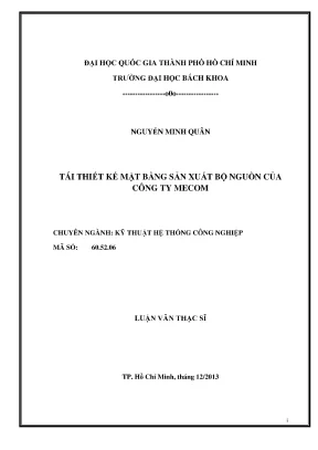 Luận Văn Thạc Sĩ: Tái Thiết Kế Mặt Bằng Sản Xuất Bộ 