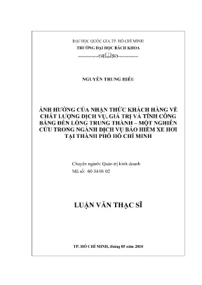 Ảnh hưởng của nhận thức khách hàng đến lòng trung thành