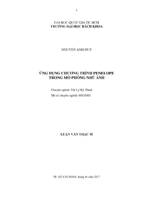 Luận Văn Thạc Sĩ Vật Lý Kỹ Thuật: Ứng Dụng Chương Trình
