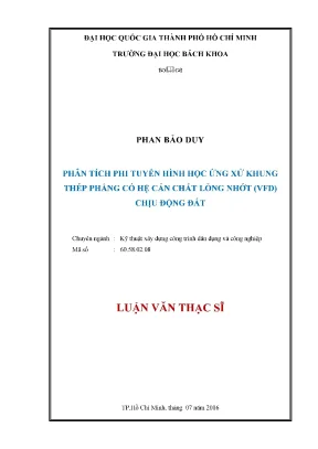 Phân tích phi tuyến hình học khung thép phẳng với hệ cản