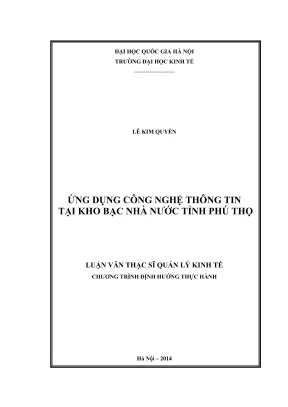 Luận Văn Thạc Sĩ: Ứng Dụng CNTT Trong Quản Lý Kinh Tế