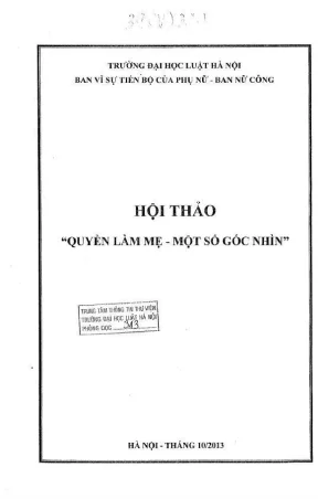 Hội Thảo Khoa Học: Quyền Làm Mẹ - Những Góc Nhìn Đa Chiều