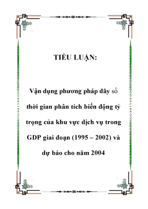 Phân tích biến động tỷ trọng khu vực dịch vụ trong GDP 
