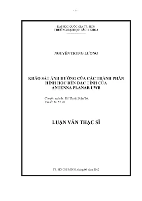 Khảo sát ảnh hưởng của thành phần hình học đến đặc tính
