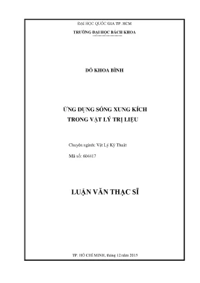 Ứng Dụng Sóng Xung Kích Trong Vật Lý Trị Liệu - Luận Văn