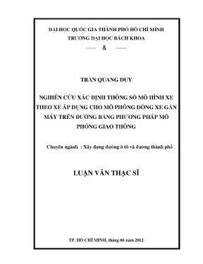 Nghiên cứu thông số mô hình xe gắn máy trong mô phỏng 