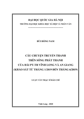 Luận Văn Thạc Sĩ Báo Chí: Khảo Sát Truyền Thanh Trên 