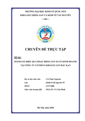 Đánh giá hiệu quả sản xuất kinh doanh tại Công ty Cổ 