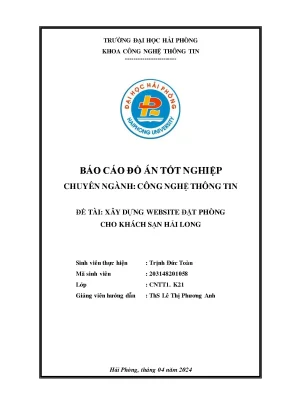 Khóa Luận Tốt Nghiệp CNTT: Xây Dựng Website Đặt Phòng