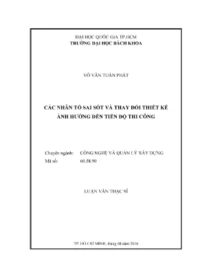 Luận văn thạc sĩ: Nhân tố sai sót và thay đổi thiết kế