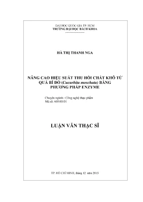 Phương pháp enzyme nâng cao hiệu suất thu hồi chất khô