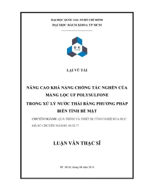 Nâng cao khả năng chống tắc nghẽn màng lọc UF 