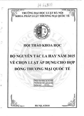 Kỷ yếu hội thảo khoa học 2015: Nguyên tắc chọn luật áp