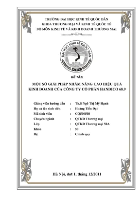 Giải pháp nâng cao hiệu quả kinh doanh tại Công ty Cổ 