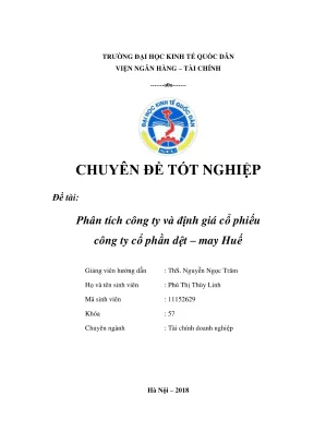 Phân Tích và Định Giá Cổ Phiếu Công Ty Cổ Phần Dệt May Huế