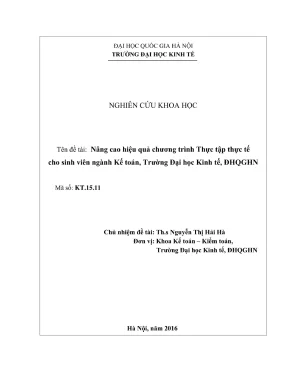 Nâng cao hiệu quả chương trình thực tập thực tế cho sinh