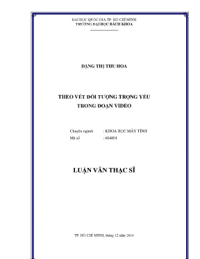 Luận Văn Thạc Sĩ Khoa Học Máy Tính: Theo Dõi Đối Tượng