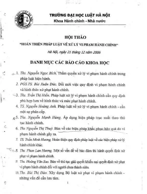 Hội thảo khoa học: Hoàn thiện pháp luật xử lý vi phạm 