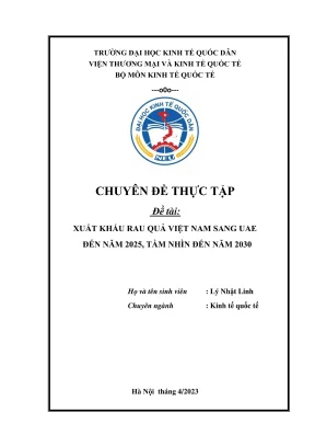 Xuất khẩu rau quả Việt Nam sang UAE 2025 - Tầm nhìn