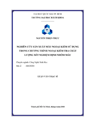 Luận Văn Thạc Sĩ Công Nghệ Sinh Học: Sản Xuất Mẫu Ngoại
