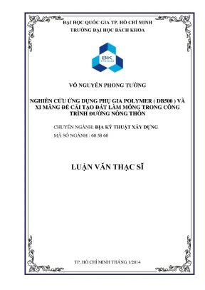 Nghiên cứu ứng dụng phụ gia polymer DB 500 và xi măng 