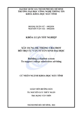 Xây dựng hệ thống chatbot tư vấn tuyển sinh đại học -