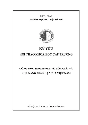 Kỷ yếu hội thảo khoa học: Công ước Singapore về hòa giải 