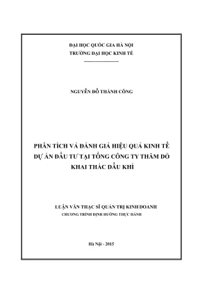 Phân tích và đánh giá hiệu quả kinh tế dự án đầu tư tại