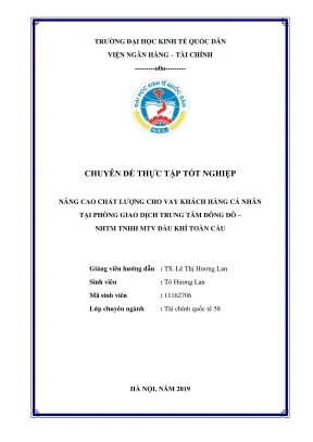 Chuyên đề thực tập: Nâng cao chất lượng cho vay cá nhân 