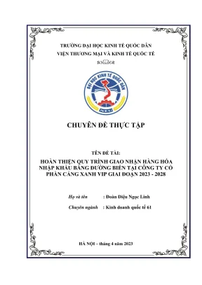 Hoàn Thiện Quy Trình Giao Nhận Hàng Hóa Nhập Khẩu Bằng 