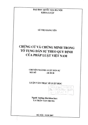 Luận văn thạc sĩ luật học: Chứng cứ và chứng minh trong