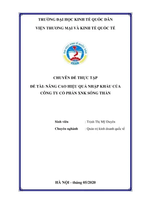 Chuyên đề thực tập: Nâng cao hiệu quả nhập khẩu phân bón 