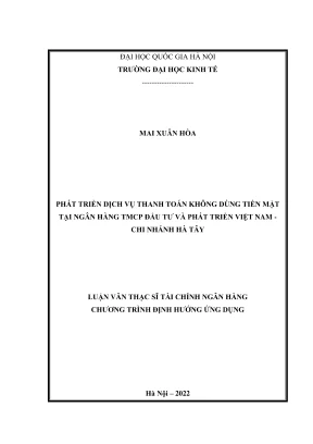 Phát Triển Dịch Vụ Thanh Toán Không Dùng Tiền Mặt Tại