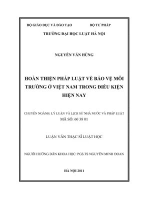 Hoàn thiện pháp luật bảo vệ môi trường tại Việt Nam