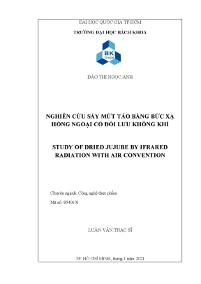 Nghiên cứu sấy mứt táo bằng bức xạ hồng ngoại kết hợp